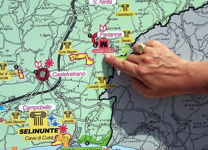 Sicilia cartina geografica da Selinunte a Partanna