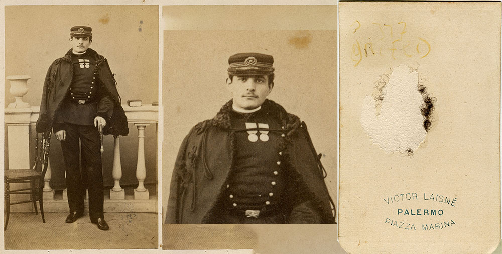 Un Grifeo capitano d'artiglieria (1877?), forse con ruolo eccezionale di maggiore e comandante di tiro
